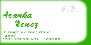 aranka mencz business card